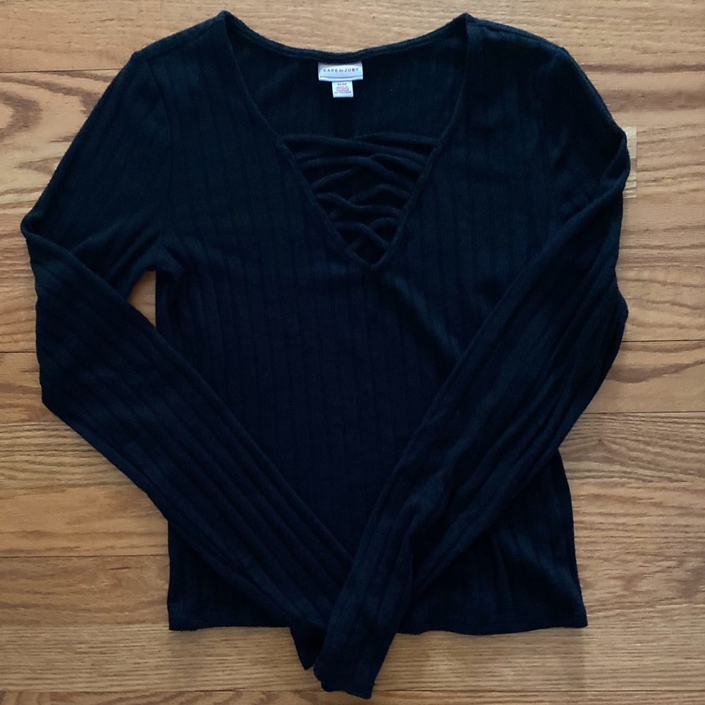 BLACK LONG SLEEVE TOP SIZE M